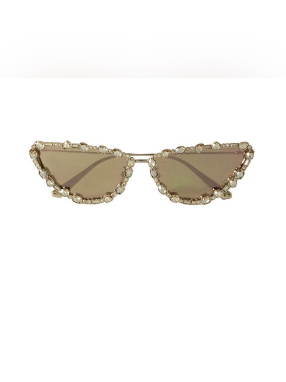Crystal-Trim Brown Lens Women's Sunglasses